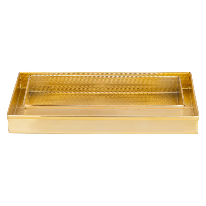 Denver Striped Etched Stainless Steel Bathroom Accessories (Shiny Gold)