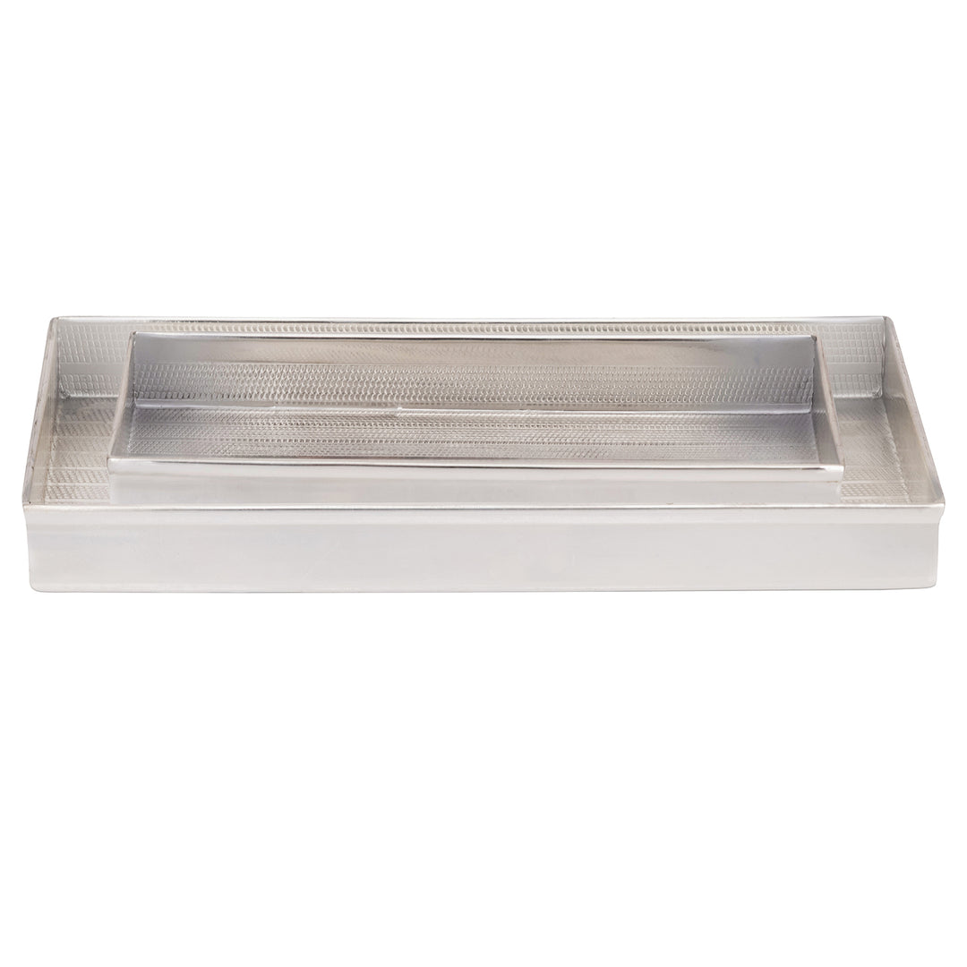 Denver Striped Etched Stainless Steel Bathroom Accessories (Shiny Silver)
