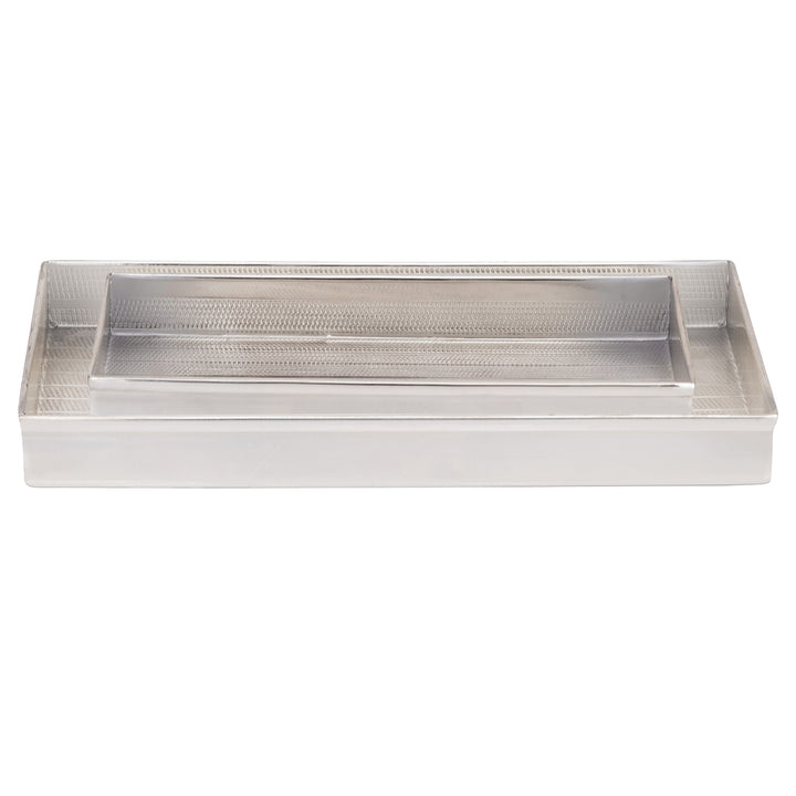 Denver Striped Etched Stainless Steel Bathroom Accessories (Shiny Silver)