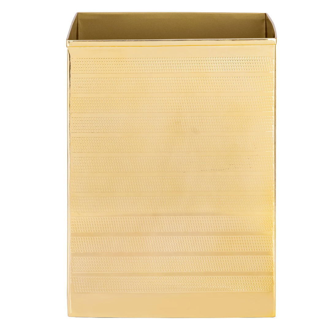 Denver Striped Etched Stainless Steel Bathroom Accessories (Shiny Gold)