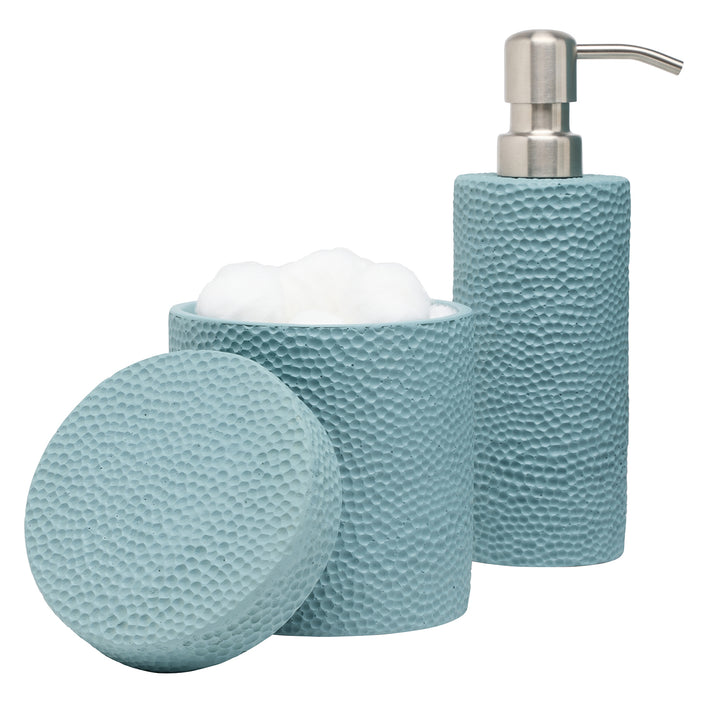 Dover Engraved Resin Bathroom Accessories (Teal Blue)