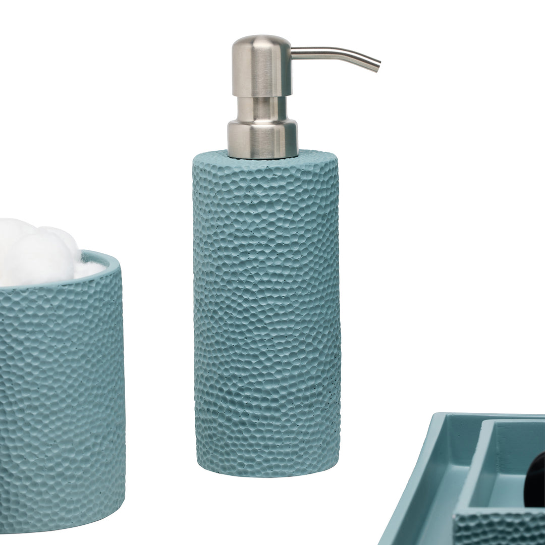 Dover Engraved Resin Bathroom Accessories (Teal Blue)