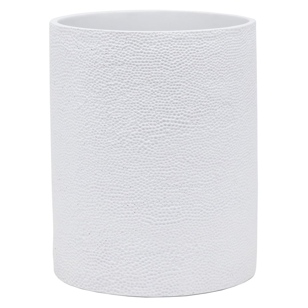 Dover Engraved Resin Round Wastebasket (White)