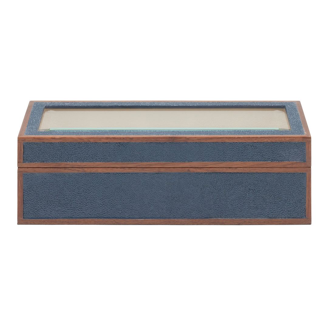 Elmbridge Faux Shagreen 5 Watch Box (Navy)