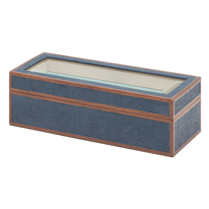 Elmbridge Faux Shagreen 5 Watch Box (Navy)