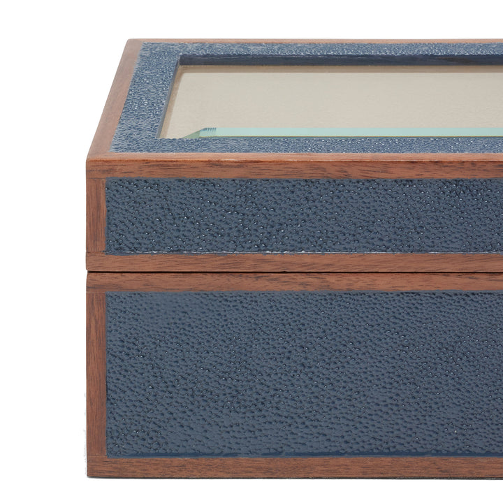 Elmbridge Faux Shagreen 5 Watch Box (Navy)