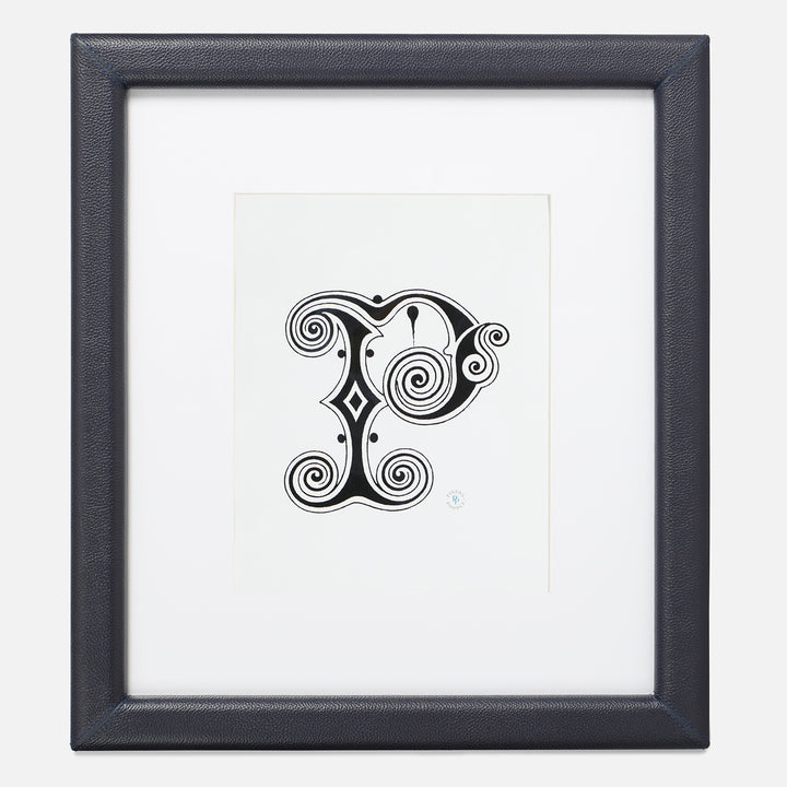 Eton Full-Grain Leather Wall Picture Frame (Navy)
