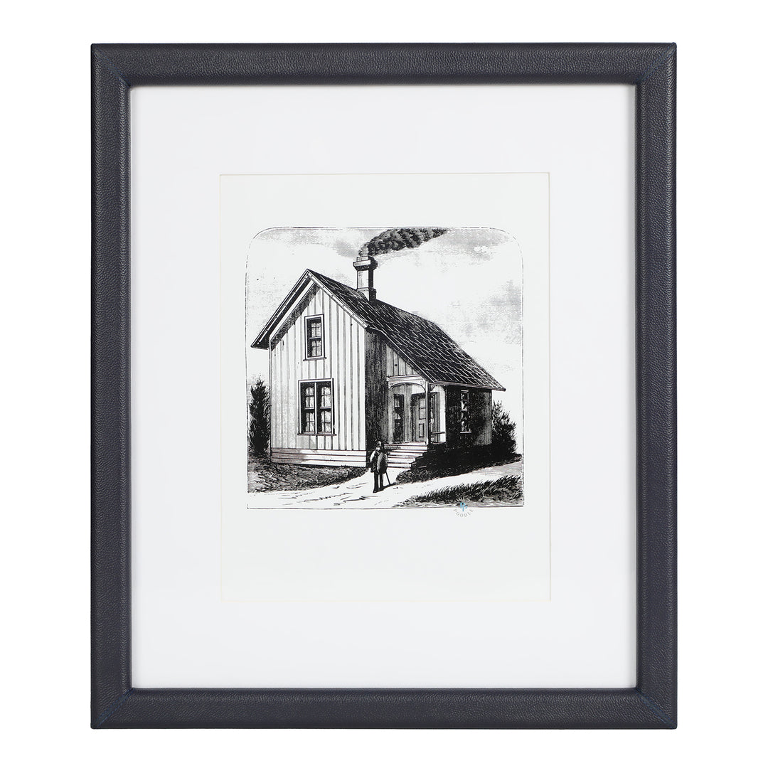 Eton Full-Grain Leather Wall Picture Frame (Navy)
