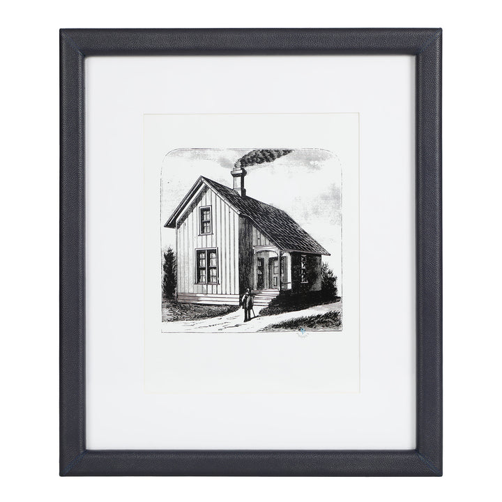 Eton Full-Grain Leather Wall Picture Frame (Navy)