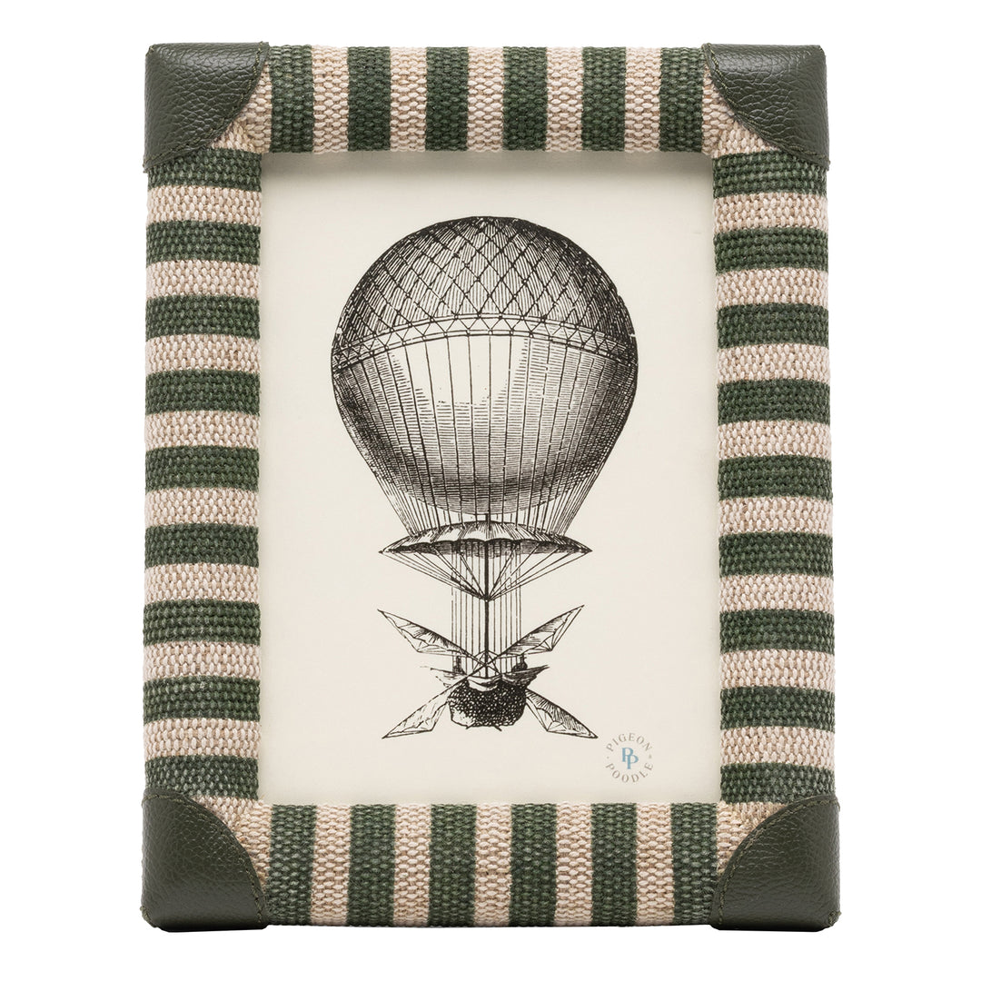 Franklin Emerald Striped/Forest Leather Picture Frames