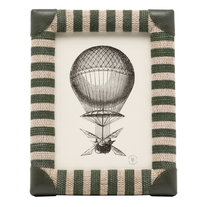 Franklin Emerald Striped/Forest Leather Picture Frames