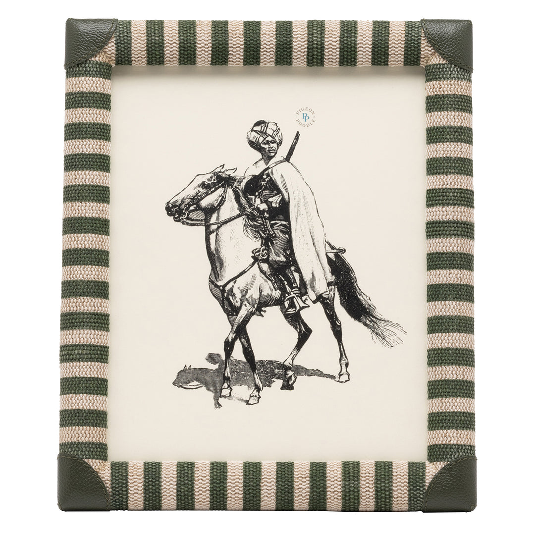 Franklin Emerald Striped/Forest Leather Picture Frames
