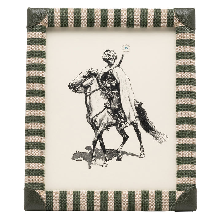Franklin Emerald Striped/Forest Leather Picture Frames