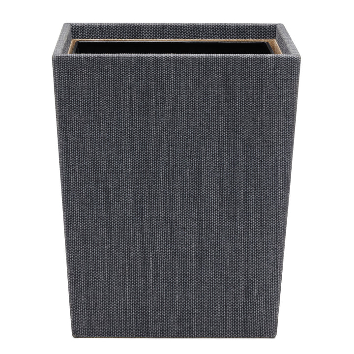 Galway Cotton Jute Wastebasket Rectangle (Slate Blue)