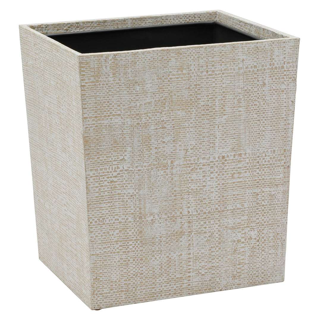 Ghent Bagor Grass Rectangle Waste Basket (Whitewashed)