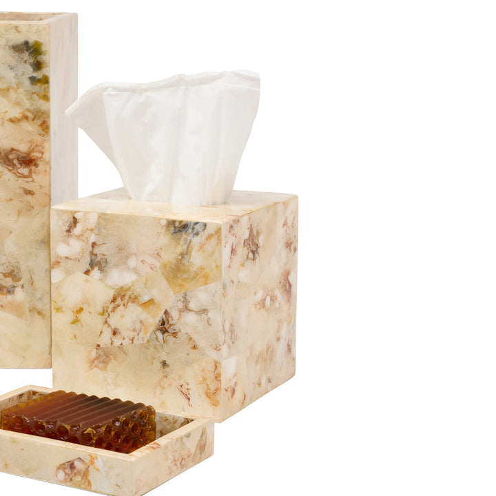 Gorman Faux Marble Horn Bathroom Accessories (Brown)