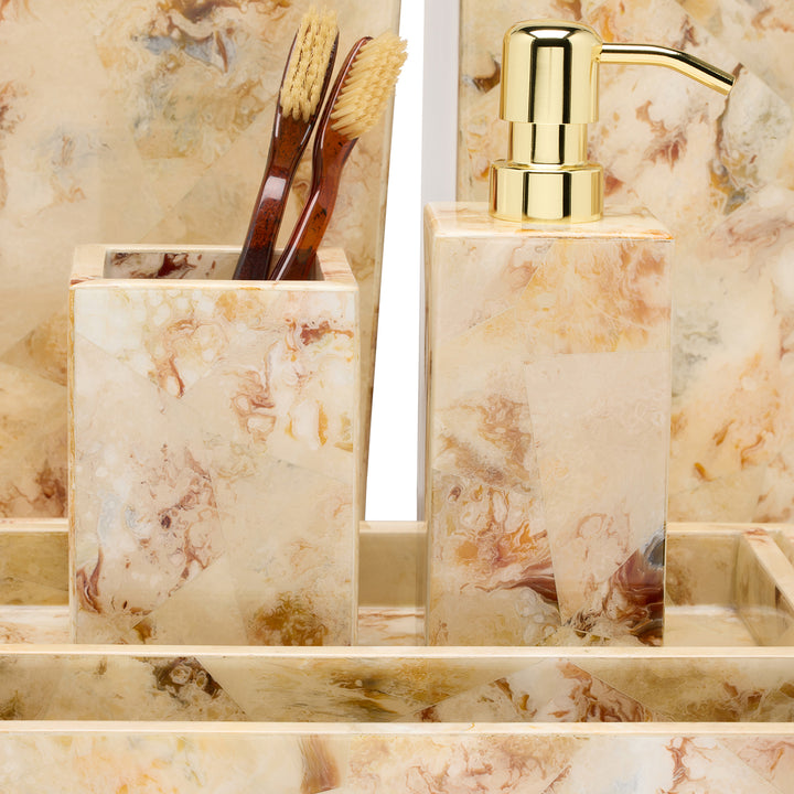 Gorman Faux Marble Horn Bathroom Accessories (Brown)