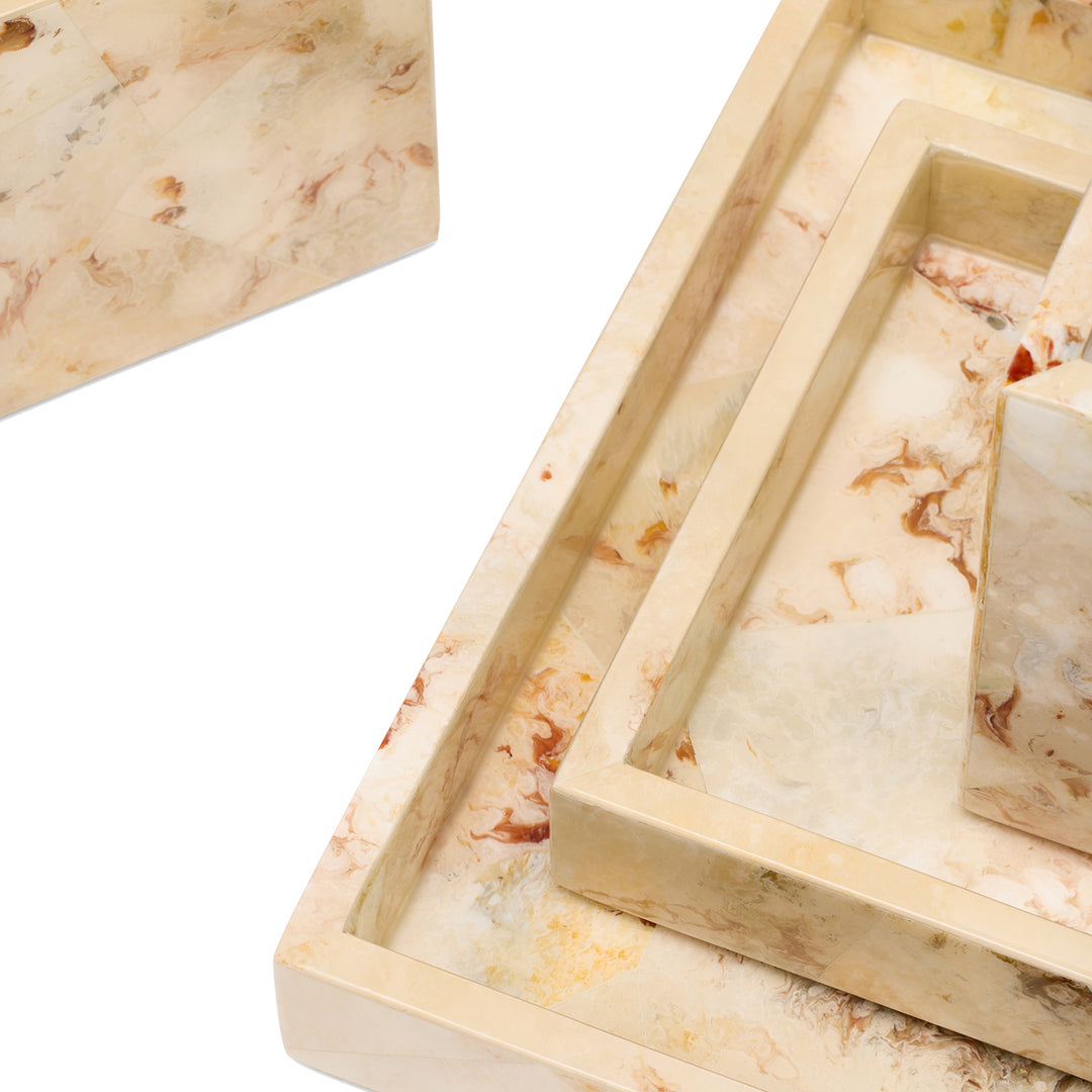 Gorman Faux Marble Horn Bathroom Accessories (Brown)
