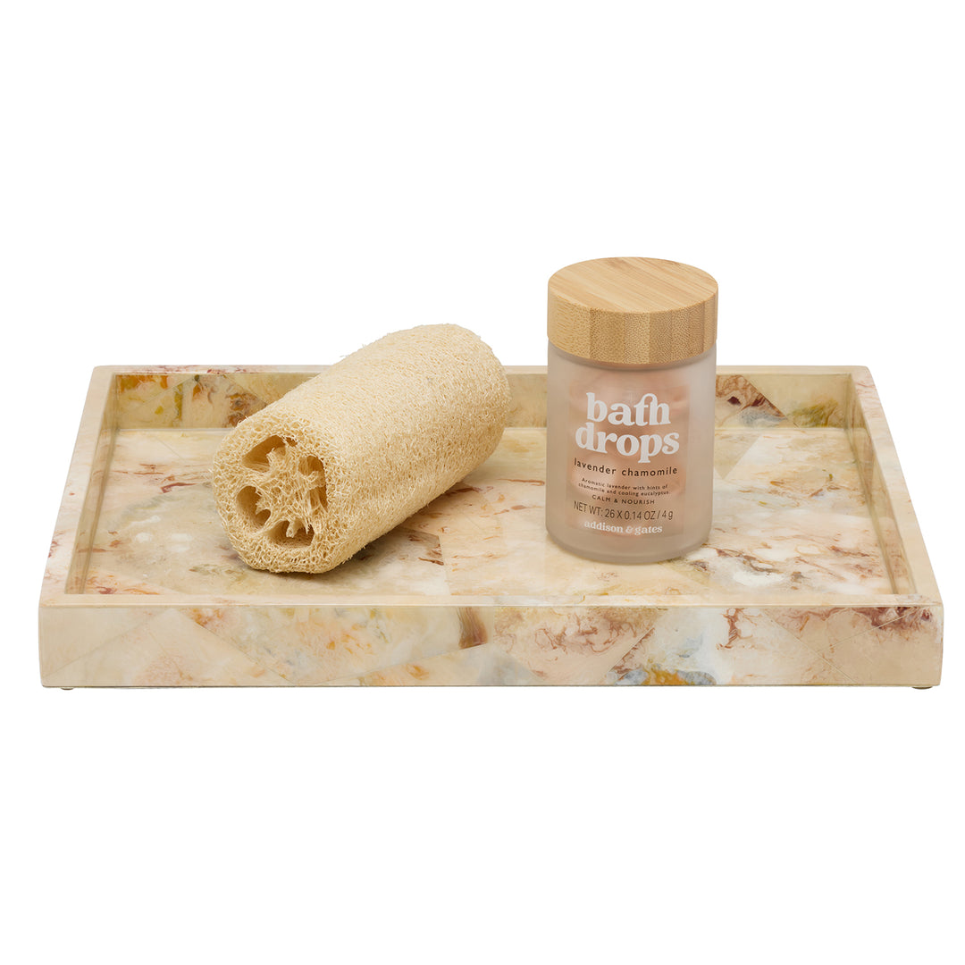Gorman Faux Marble Horn Large Tray (Brown)