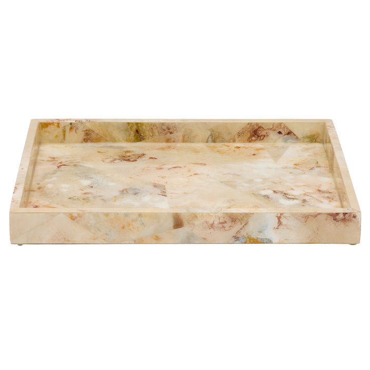 Gorman Faux Marble Horn Large Tray (Brown)