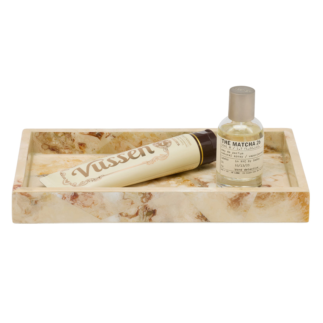 Gorman Faux Marble Horn Small Tray (Brown)