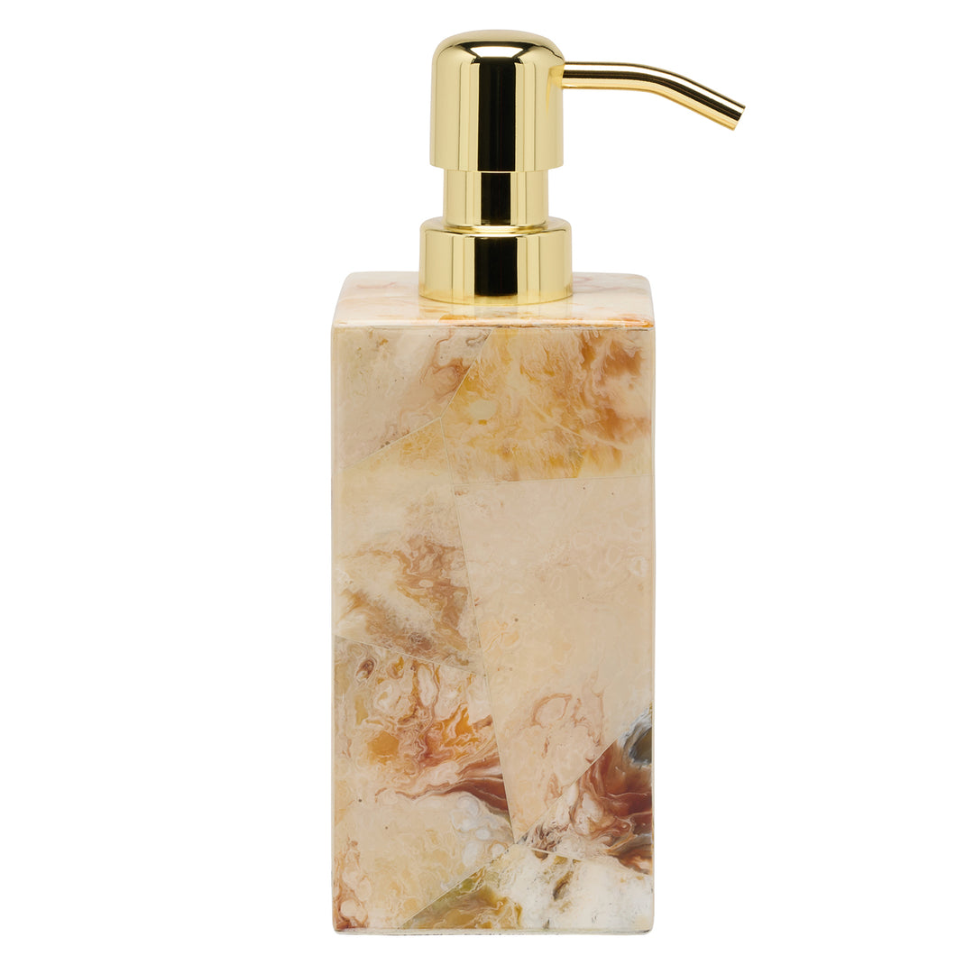Gorman Faux Marble Horn Soap Dispenser (Brown)