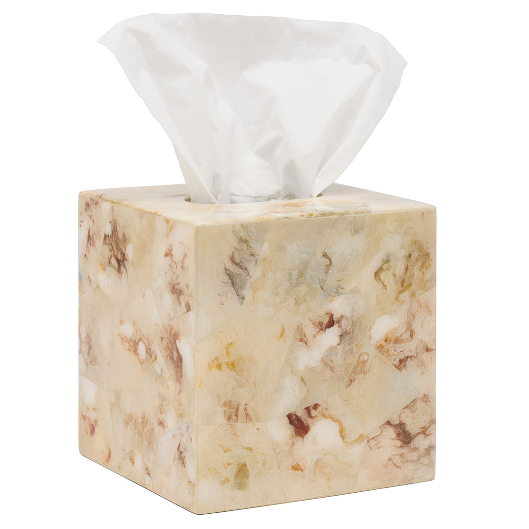 Gorman Faux Marble Horn Tissue Box Cover (Brown)