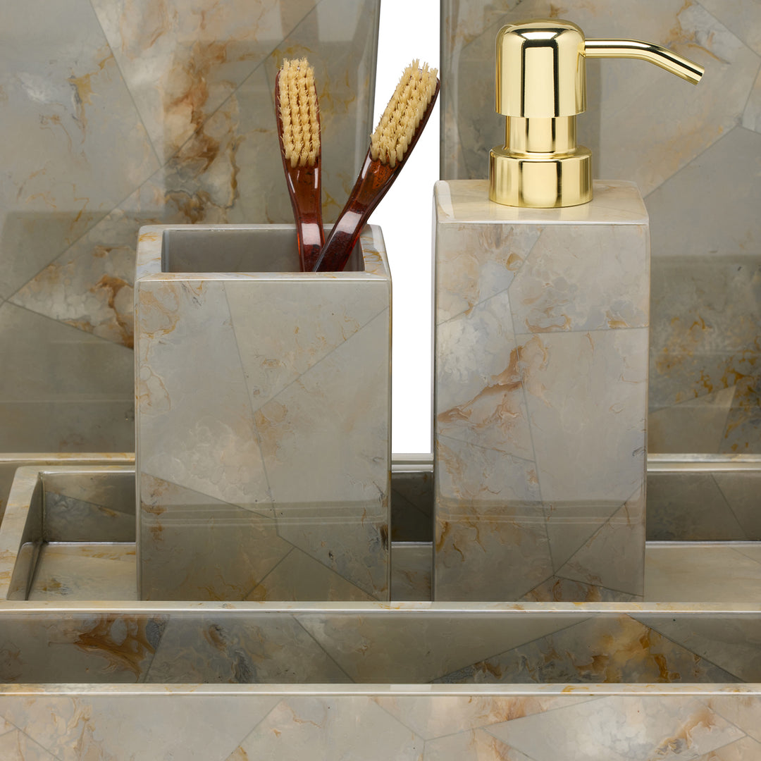 Gorman Faux Marble Horn Bathroom Accessories (Gray)