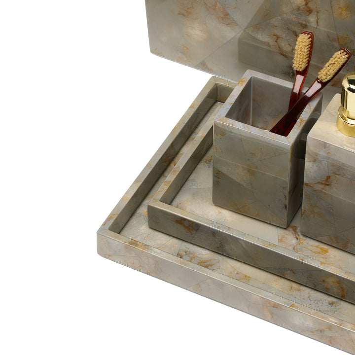 Gorman Faux Marble Horn Bathroom Accessories (Gray)