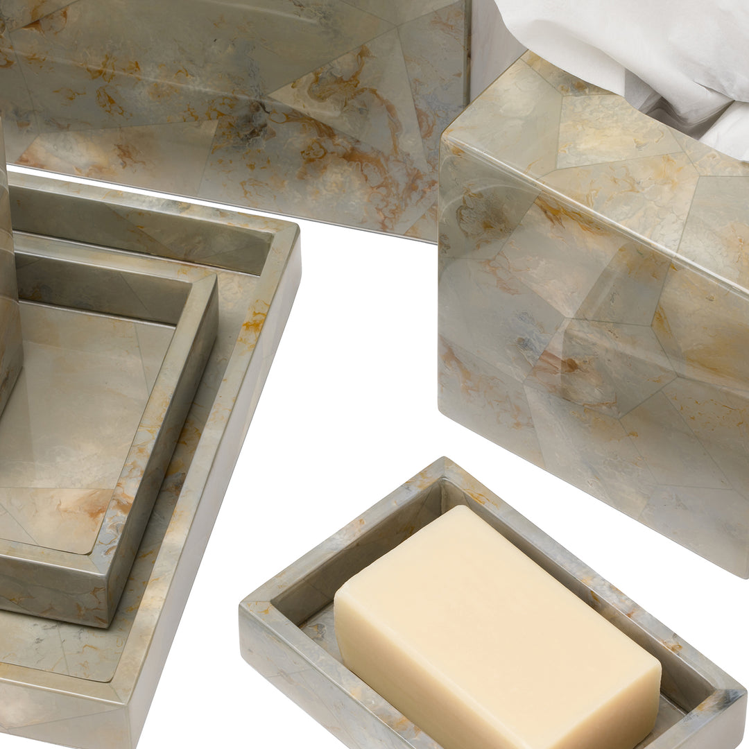 Gorman Faux Marble Horn Bathroom Accessories (Gray)