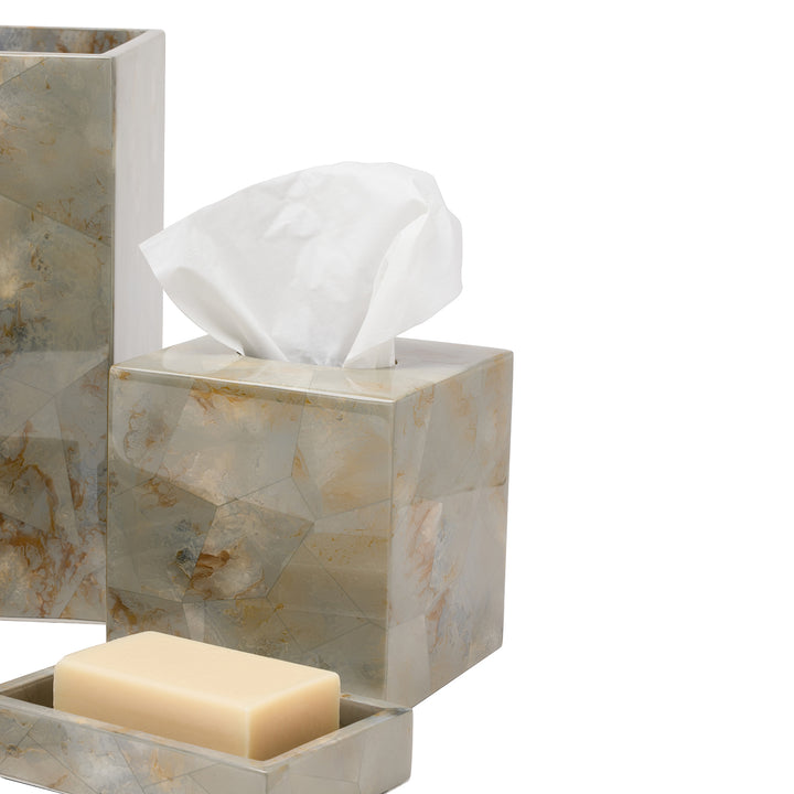 Gorman Faux Marble Horn Bathroom Accessories (Gray)