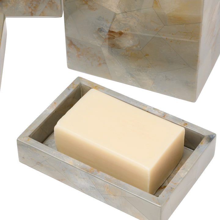 Gorman Faux Marble Horn Bathroom Accessories (Gray)