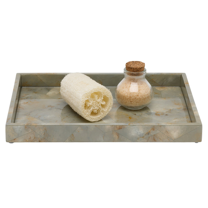 Gorman Faux Marble Horn Large Tray (Gray)