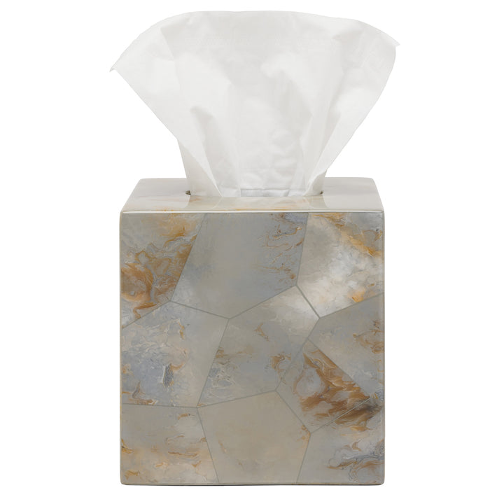 Gorman Faux Marble Horn Tissue Box Cover (Gray)