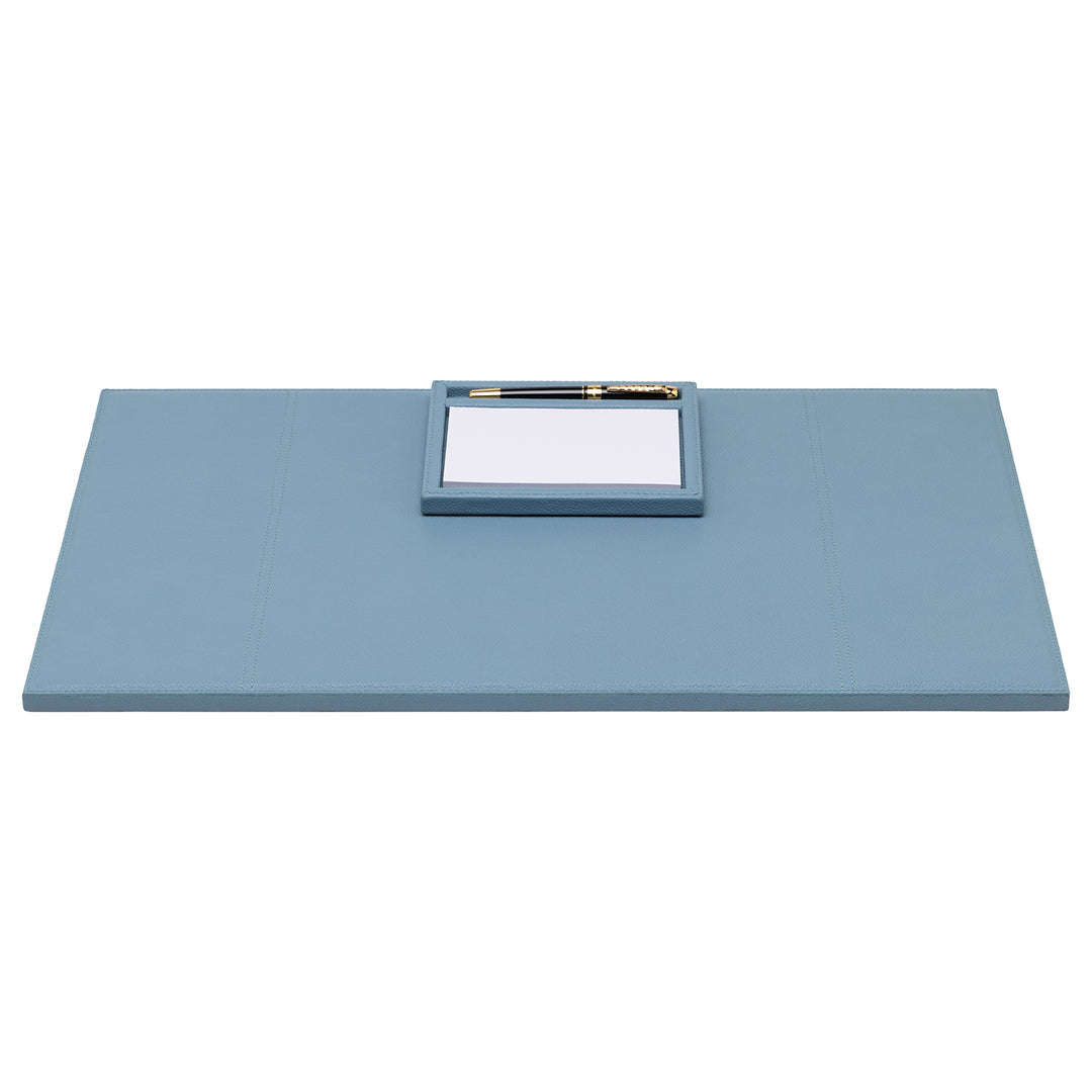 Grafton Full-Grain Leather Desk Blotter Set (Country Blue)