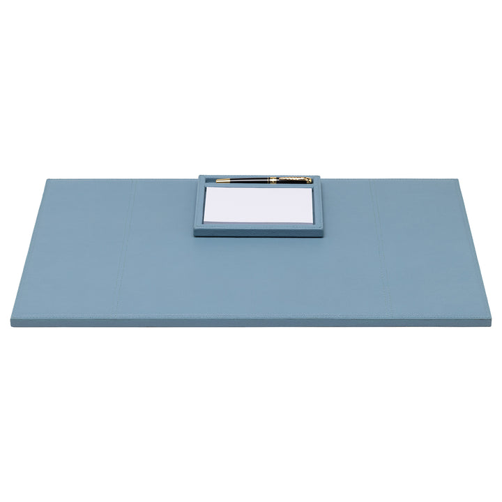 Grafton Full-Grain Leather Desk Blotter Set (Country Blue)