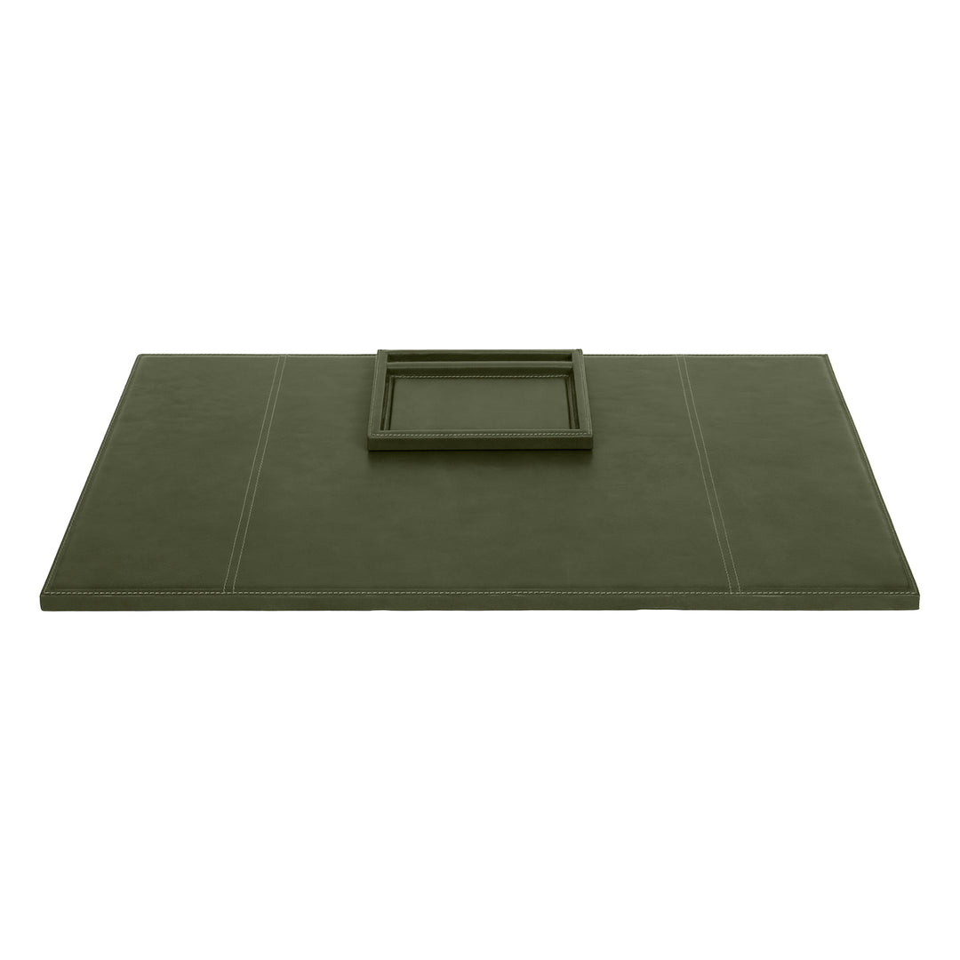 Grafton Full-Grain Leather Desk Blotter Set (Forest)