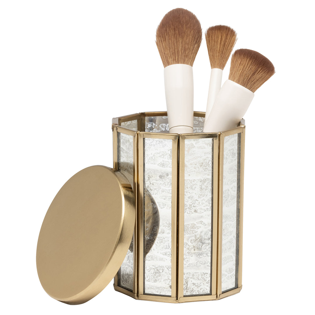 Grevena Antique Gold Brass/Glass Bathroom Accessories
