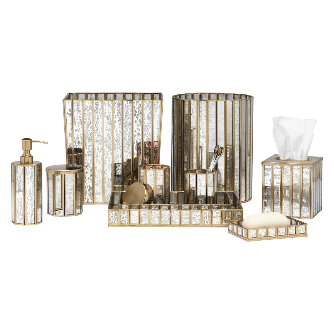 Grevena Antique Gold Brass/Glass Bathroom Accessories