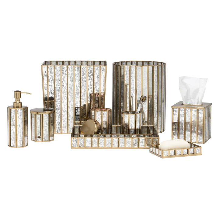 Grevena Antique Gold Brass/Glass Bathroom Accessories
