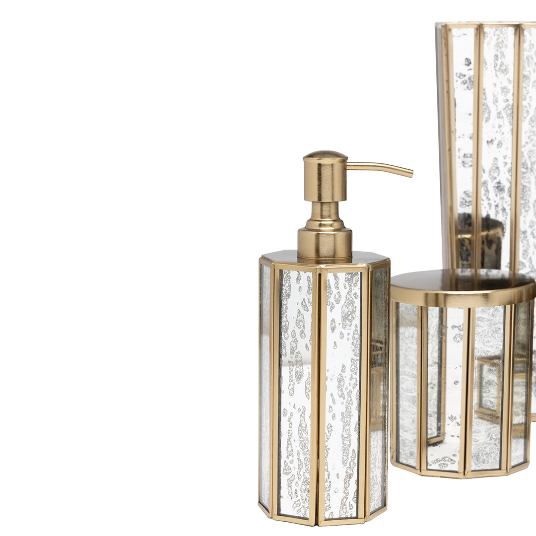Grevena Antique Gold Brass/Glass Bathroom Accessories