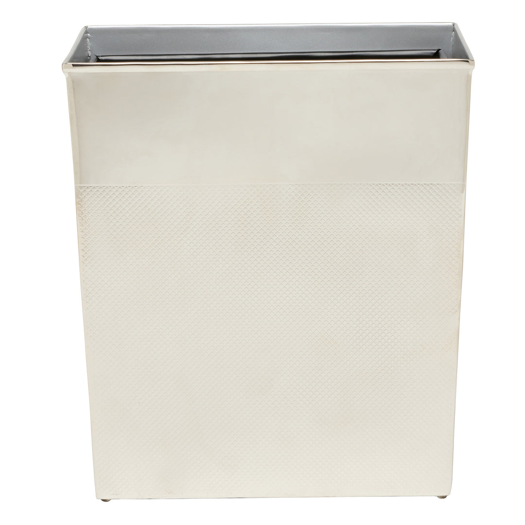 Hagen Stainless Steel Rectangle Wastebasket (Shiny Nickel)