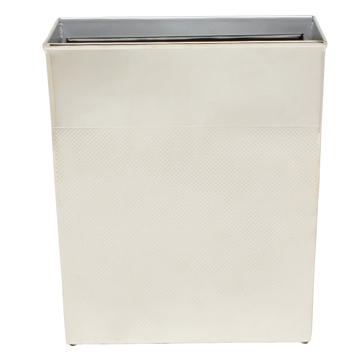 Hagen Stainless Steel Rectangle Wastebasket (Shiny Nickel)