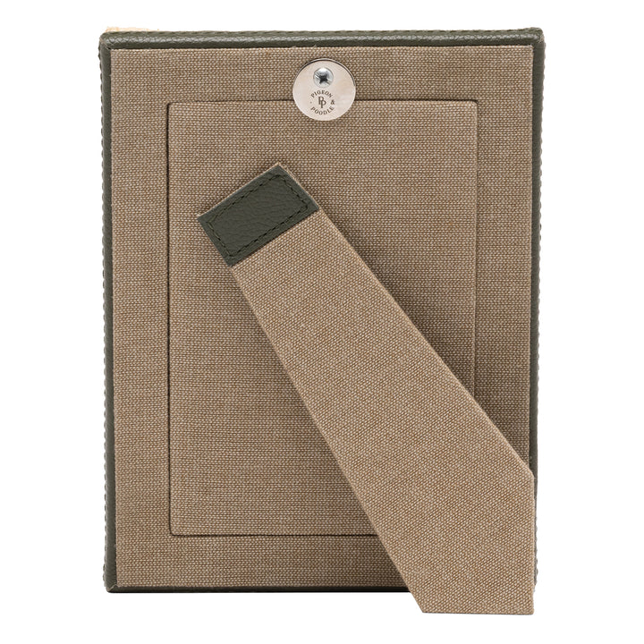 Hanford Natural Raffia/Forest Leather Picture Frame