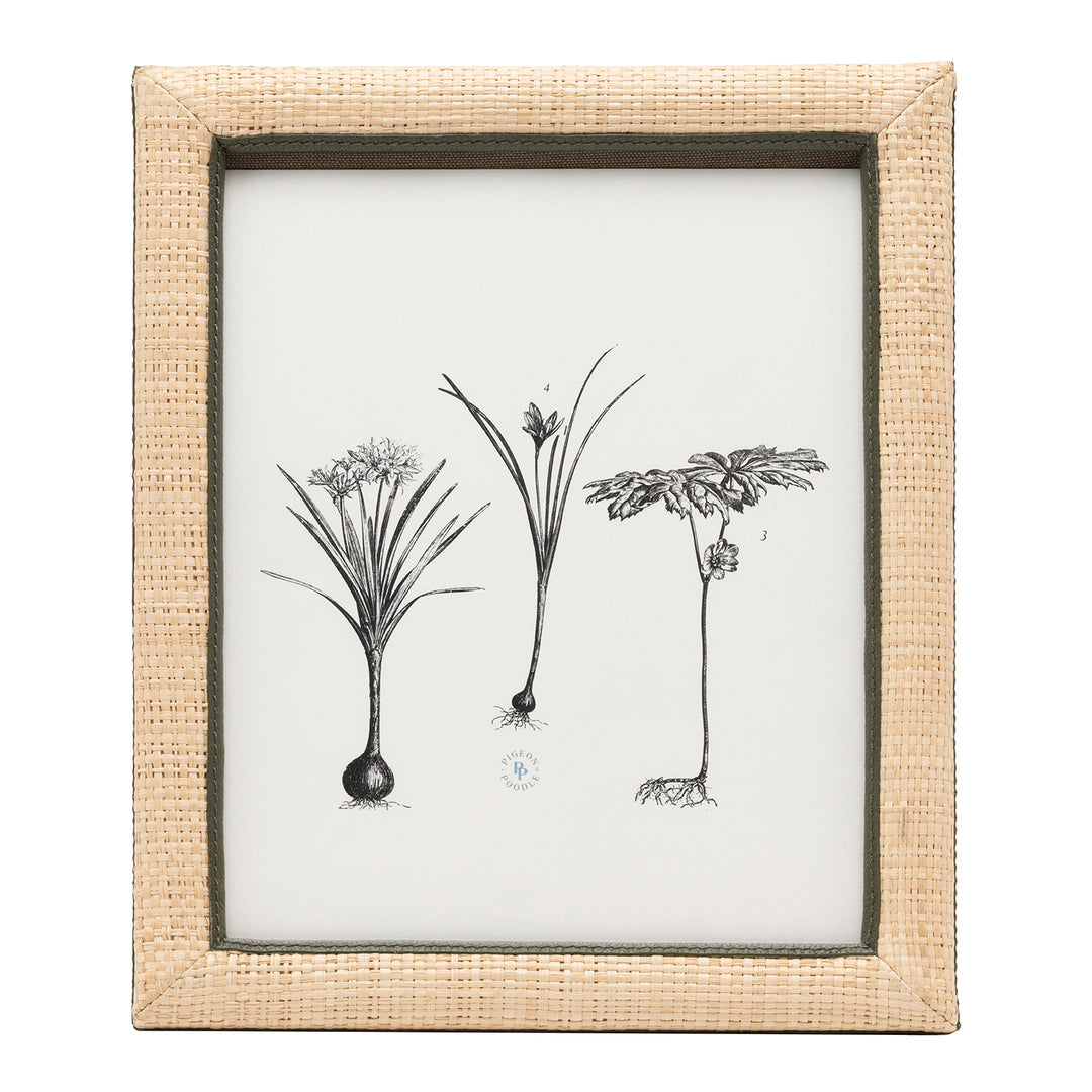 Hanford Natural Raffia/Forest Leather Picture Frame