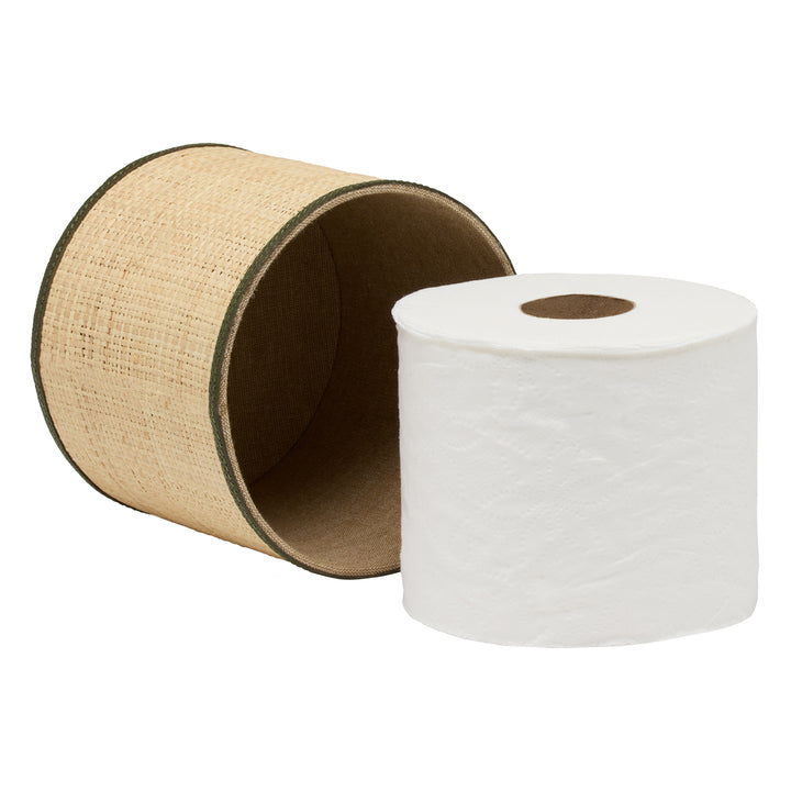 Hanford Natural Raffia/Leather Single Toilet Paper Holder Set/2 (Forest)