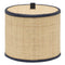 Hanford Natural Raffia/Leather Single Toilet Paper Holder Set/2 (Navy)