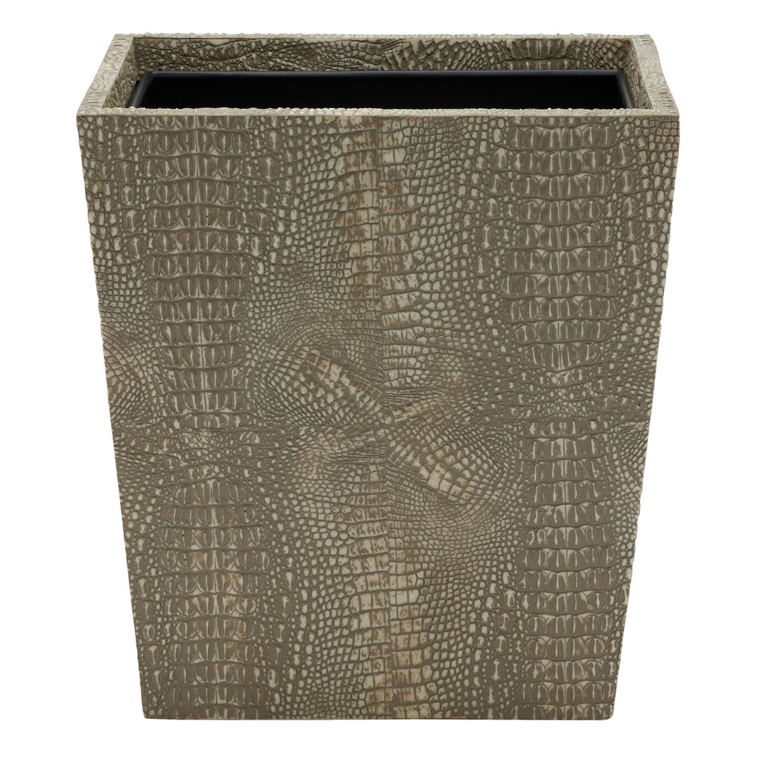 Hawen Faux Crocodile Rectangle Wastebasket (Sand)