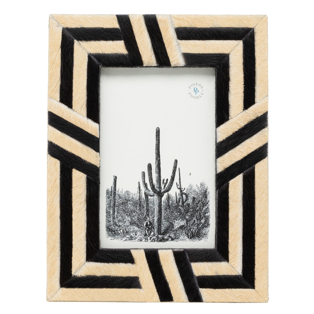 Helos Hair-On-Hide Picture Frames (Beige/Dark Brown)