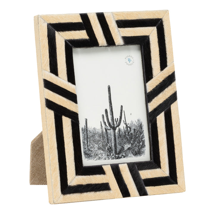 Helos Hair-On-Hide Picture Frames (Beige/Dark Brown)